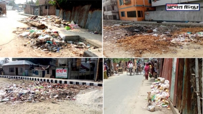 রমজানেও রাস্তার পাশে ময়লার স্তুপ, দুর্ভোগে দেওভোগবাসী