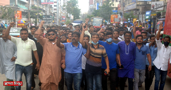 নাাসিম ওসমানের নামে সেতু নামকরণে ট্রাক ও ট্যাংকলরীর আনন্দ মিছিল