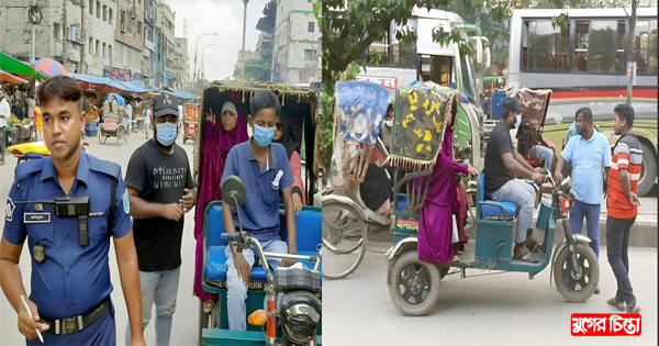 শহরে ট্রাফিক পুলিশের ভাড়াটে বাহিনীর নীরব চাঁদাবাজি  